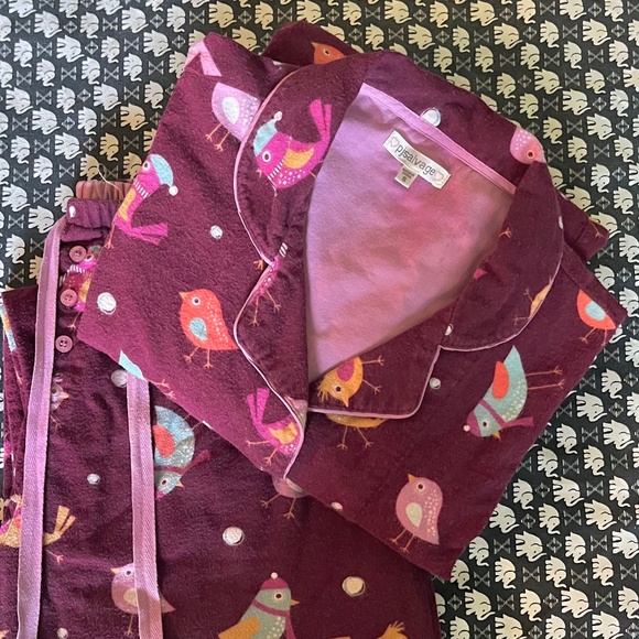 PJ Salvage Flannel 100% Cotton Pajama Set  Warm & Comfy  Size Small - Picture 1 of 4